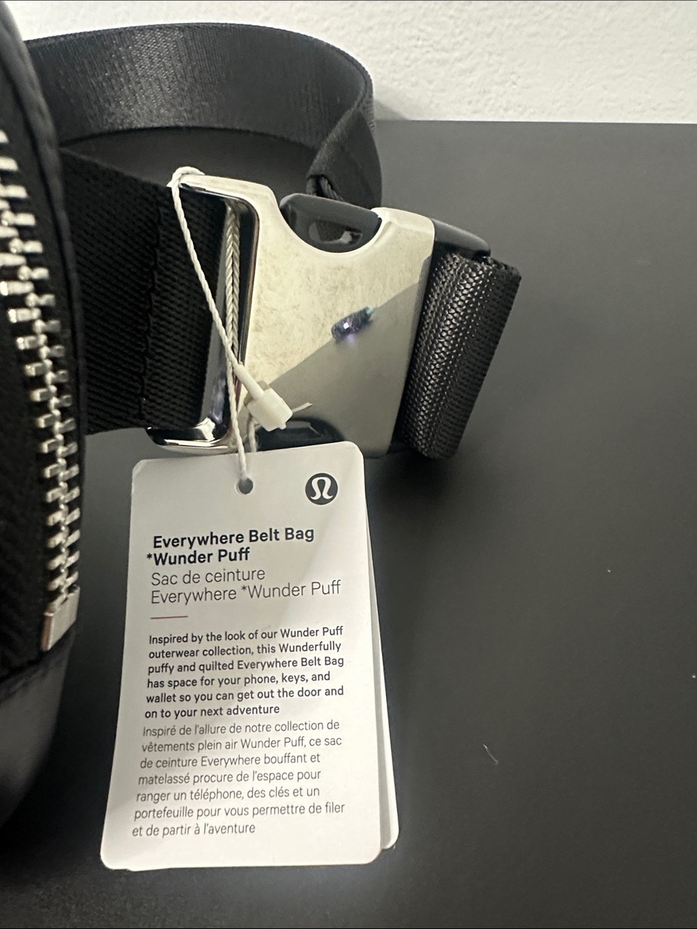 NWT Lululemon Black Quilted Everywhere Belt Bag “Wunder Puff” - Picture 2 of 11
